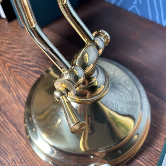 Vintage Brass Shell Desk Lamp Adjustable Reading Light with Scalloped Shade - Picture 8 of 16